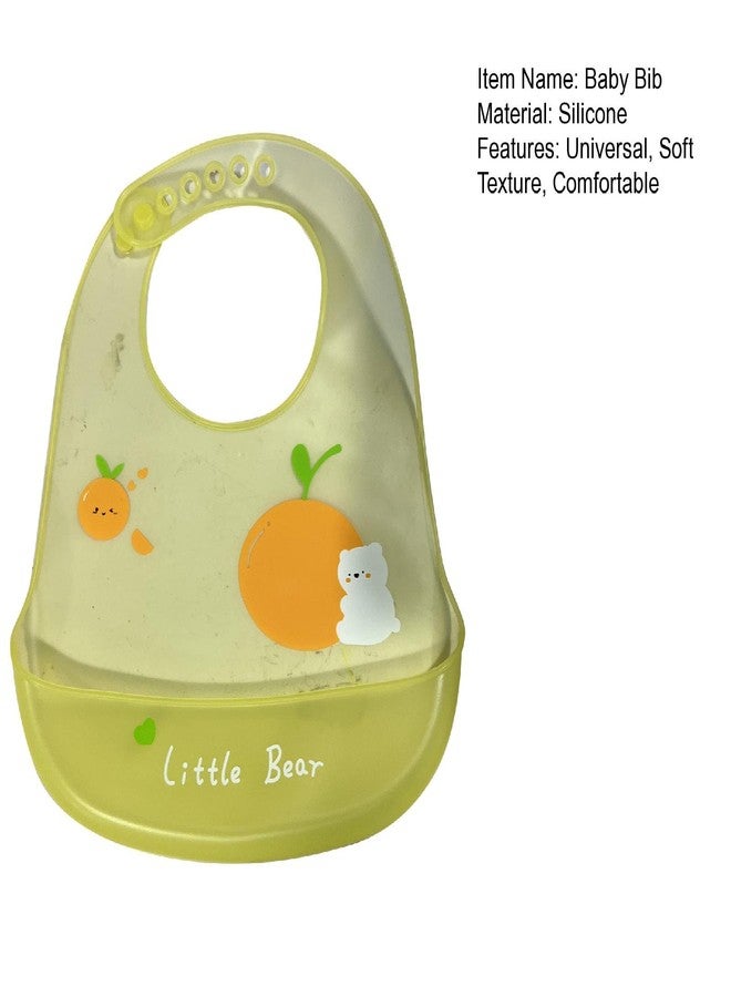 VALUEVIBES مريلة أطفال سيليكون مقاومة للماء من فاليو فايبز، مثالية لإطعام وفطام الأطفال الرضع والصغار، سهلة التنظيف، قابلة للغسل وإعادة الاستخدام، بدون رائحة كريهة، فتحة رقبة قابلة للتعديل بأزرار (عبوة من قطعة واحدة) (برتقالي) - Image 4