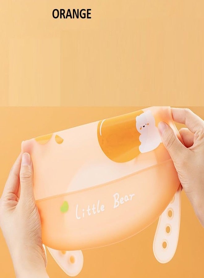 VALUEVIBES مريلة أطفال سيليكون مقاومة للماء من فاليو فايبز، مثالية لإطعام وفطام الأطفال الرضع والصغار، سهلة التنظيف، قابلة للغسل وإعادة الاستخدام، بدون رائحة كريهة، فتحة رقبة قابلة للتعديل بأزرار (عبوة من قطعة واحدة) (برتقالي) - Image 5