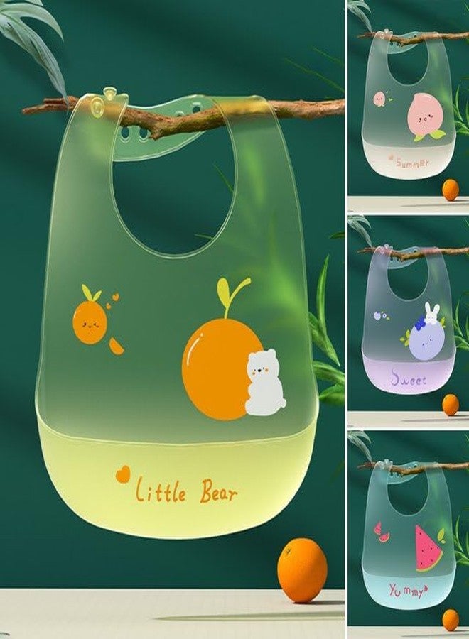 VALUEVIBES مريلة أطفال سيليكون مقاومة للماء من فاليو فايبز، مثالية لإطعام وفطام الأطفال الرضع والصغار، سهلة التنظيف، قابلة للغسل وإعادة الاستخدام، بدون رائحة كريهة، فتحة رقبة قابلة للتعديل بأزرار (عبوة من قطعة واحدة) (برتقالي) - Image 2