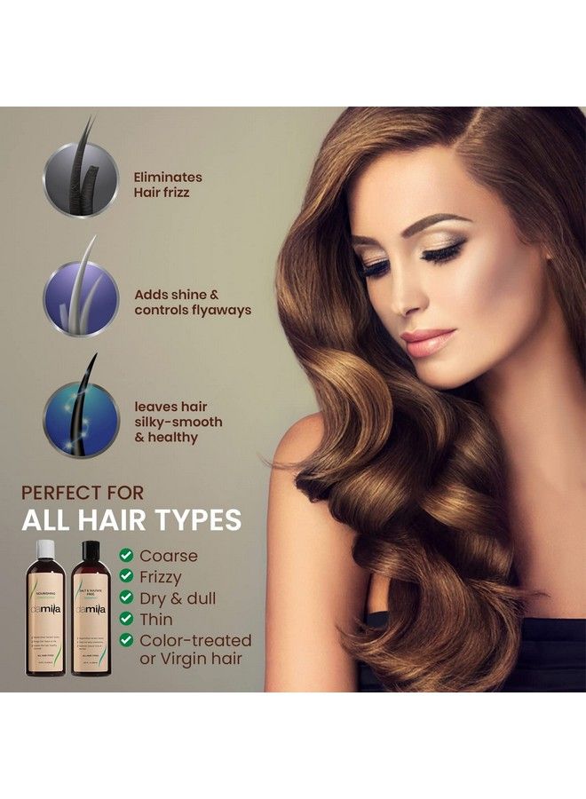 Damila Salt & Sulfate Free Shampoo & Conditioner For Keratin And Color Treated Hair Professional Keratin Value Pack For Damaged Frizzy Curly Dry & Thin Hair Shampoo Sin Sal 16.9 Fl Oz - Image 4