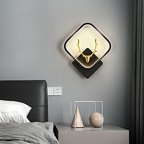 Errol Deer Wall lamp | Wall Lights | Fancy Lights for Wall, Bedroom, Home Decoration, Color-Warm White+Natural White+Cold White (Black(Square)-Deer Head) - Image 3
