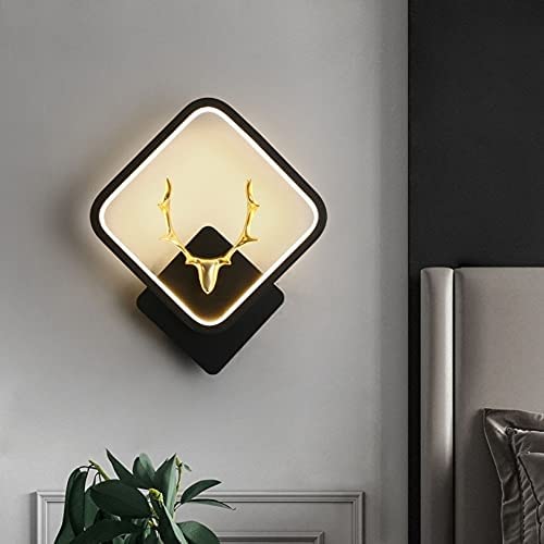 Errol Deer Wall lamp | Wall Lights | Fancy Lights for Wall, Bedroom, Home Decoration, Color-Warm White+Natural White+Cold White (Black(Square)-Deer Head) - Image 5