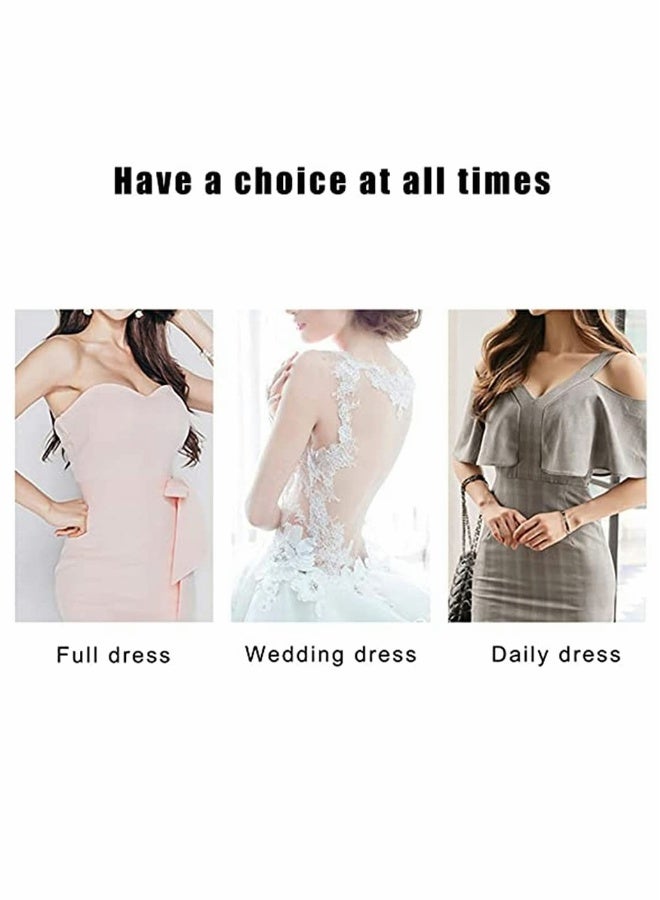 Underwear Invisible Chest Stickers, Pull Up Bra Sticky Bra, Push Up Bra Open Back Strapless Bra, No Steel Ring Gathers Breathable Silicone Bra (One Each In Black And Nude, Size M) - Image 4