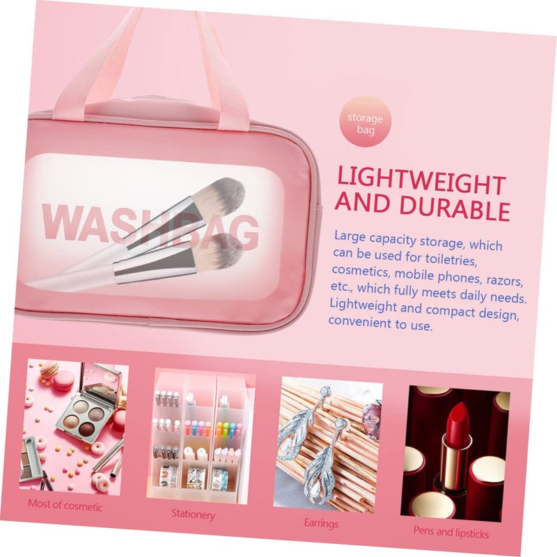 Large Clear PVC Travel Makeup Bag Transparent Cosmetic Toiletry Organizer With Zipper - Image 5