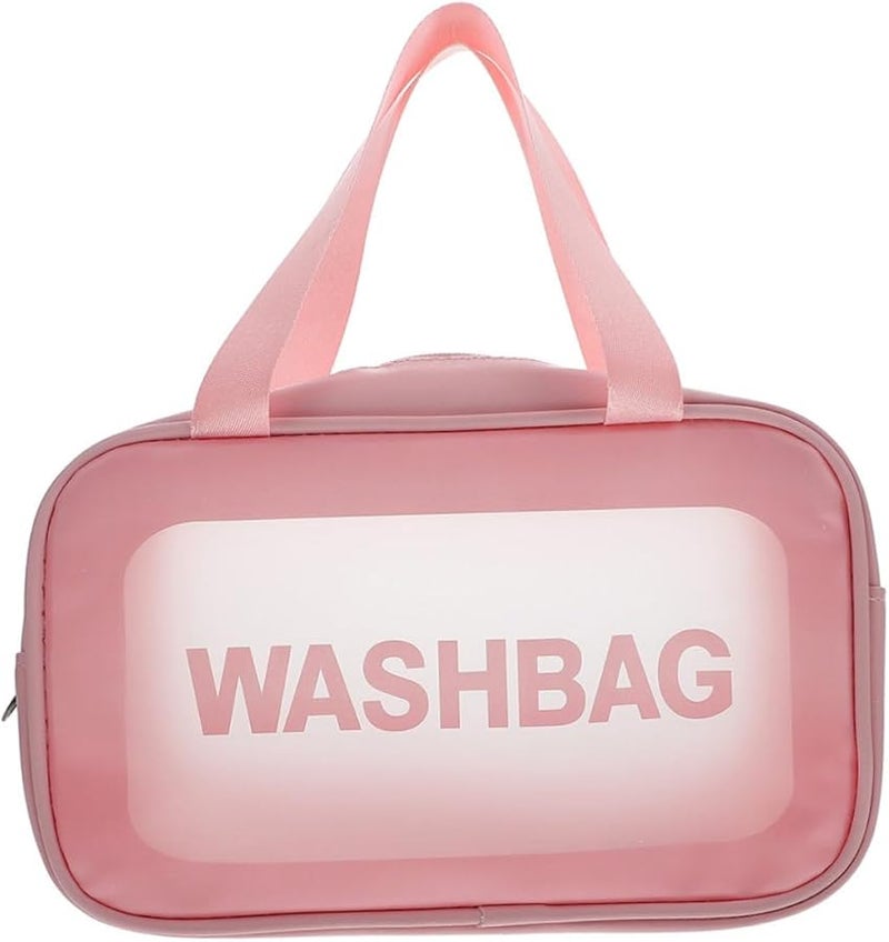 Large Clear PVC Travel Makeup Bag Transparent Cosmetic Toiletry Organizer With Zipper - Image 1
