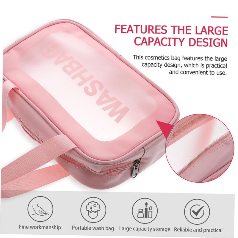 Large Clear PVC Travel Makeup Bag Transparent Cosmetic Toiletry Organizer With Zipper - Image 3