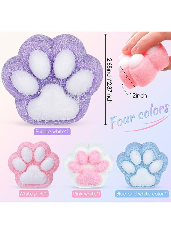Beyond Squishy Cat Paw Squeeze Toys, 4 Pcs Novelty Furry Paws Fidget Toy, Sensory Toys for Adults Kids (Colorful)  - Image 2