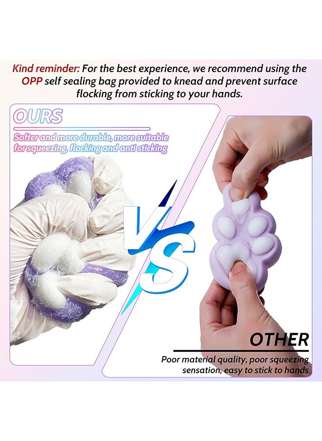 Beyond Squishy Cat Paw Squeeze Toys, 4 Pcs Novelty Furry Paws Fidget Toy, Sensory Toys for Adults Kids (Colorful)  - Image 5
