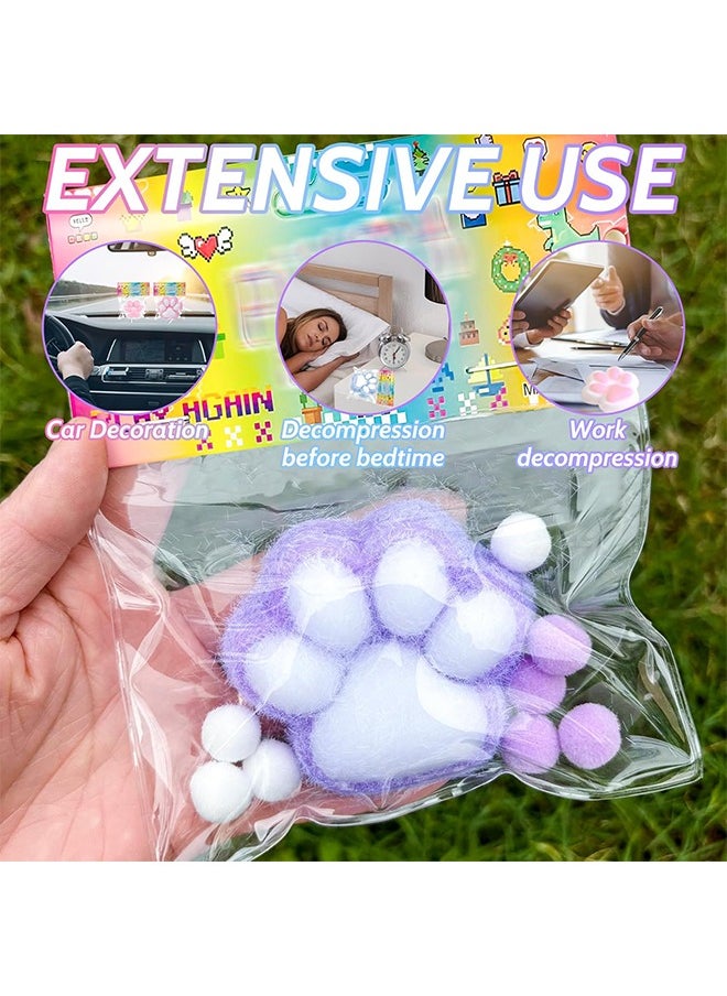 Beyond Squishy Cat Paw Squeeze Toys, 4 Pcs Novelty Furry Paws Fidget Toy, Sensory Toys for Adults Kids (Colorful)  - Image 4