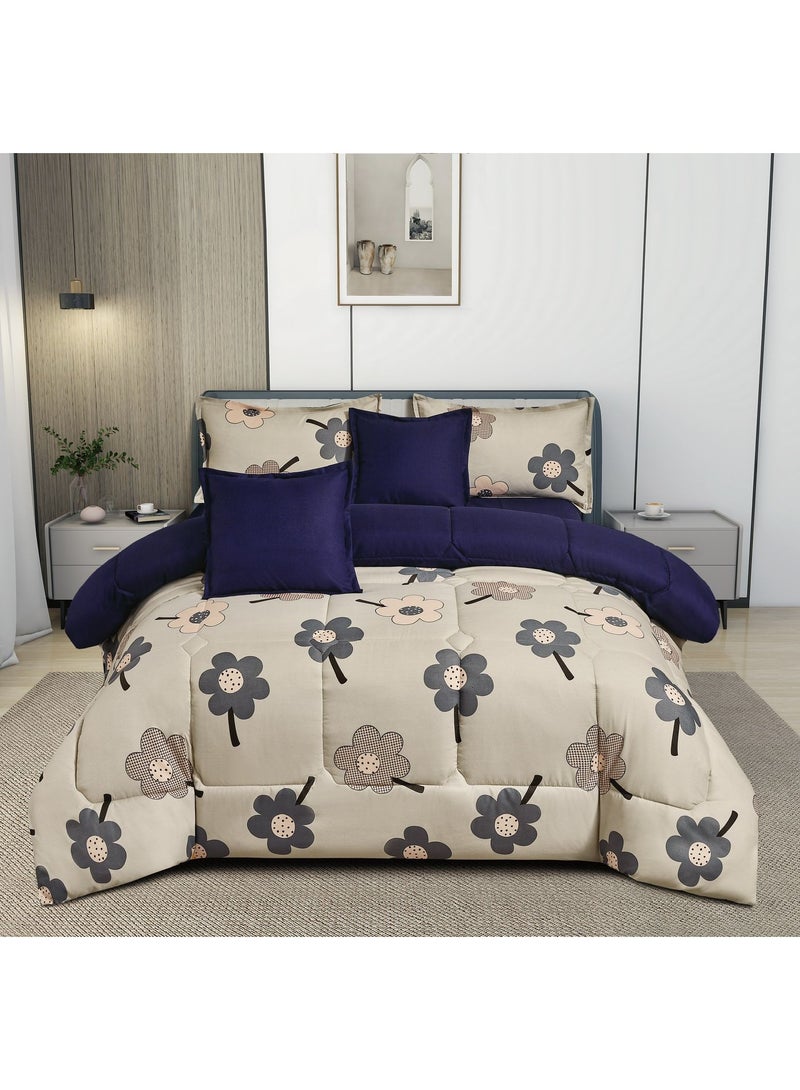 MingLi Microfiber Tree Print Double Duvet Set 6 Piece System Premium Middle Fill 250 x 230