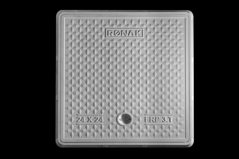 RONAK Fiber Reinforced Polymer FRP 3 TONS Capacity Manhole Cover Chamber Cover Sump Cover 24 x 24 Inch Marble White - Image 2