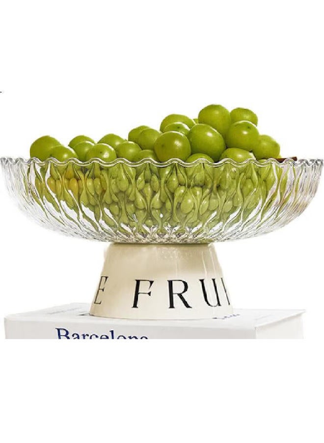 Yijuke Fruit Bowl, Draining Basket, Living Room Coffee Table, Dried Fruit Plate, Candy Display Tray, Luxurious And High-End - Image 1