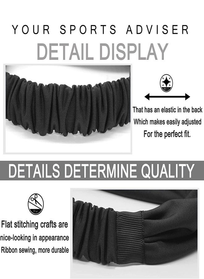 PAROPKAR Elastic Headband Sweatband & Sports Headband for Running Cycling Gym Yoga Basketball - Stretchy Moisture Wicking Unisex Hairband (Black Light & Dark Grey) - Image 4