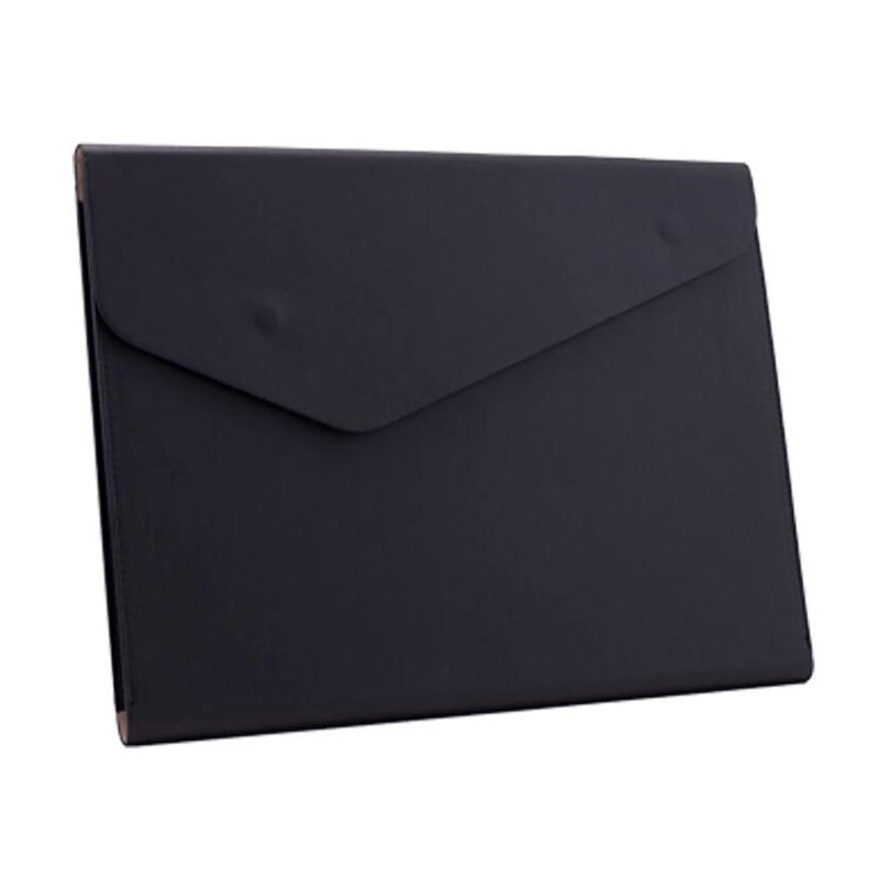 A4 File Bag PU Leather Document Pouch Paper Portfolio Contract Invoice Bill Storage Organizer with Magnetic Buckle for Office School Supplies - Image 1