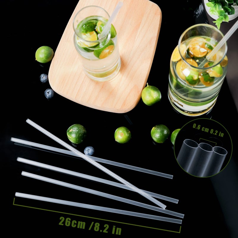 CVNDKN Clear Straws 300 Pcs Long Disposable Plastic Drinking Straws. (0.23''diameter and 10.2""long)-Clear - Image 2