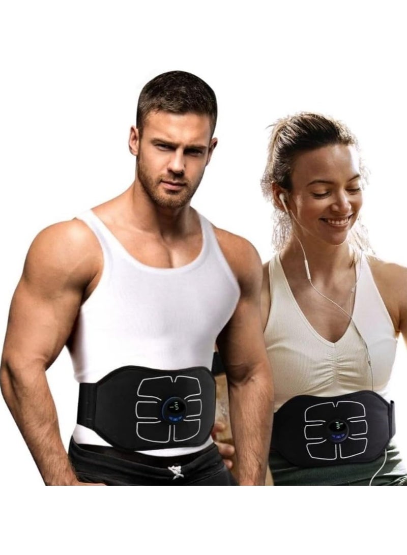 ياميم يميم إي إم إس محفز عضلات البطن، حزام تنغيم العضلات، معدات الصالة الرياضية المنزلية، معدات اللياقة البدنية، ستة عبوات لمعدات تمارين اللياقة البدنية في المنزل والمكتب - Image 1