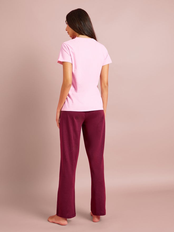 Styli Palm Graphic Print T-Shirt and Straight Leg Pyjama Set - Image 5