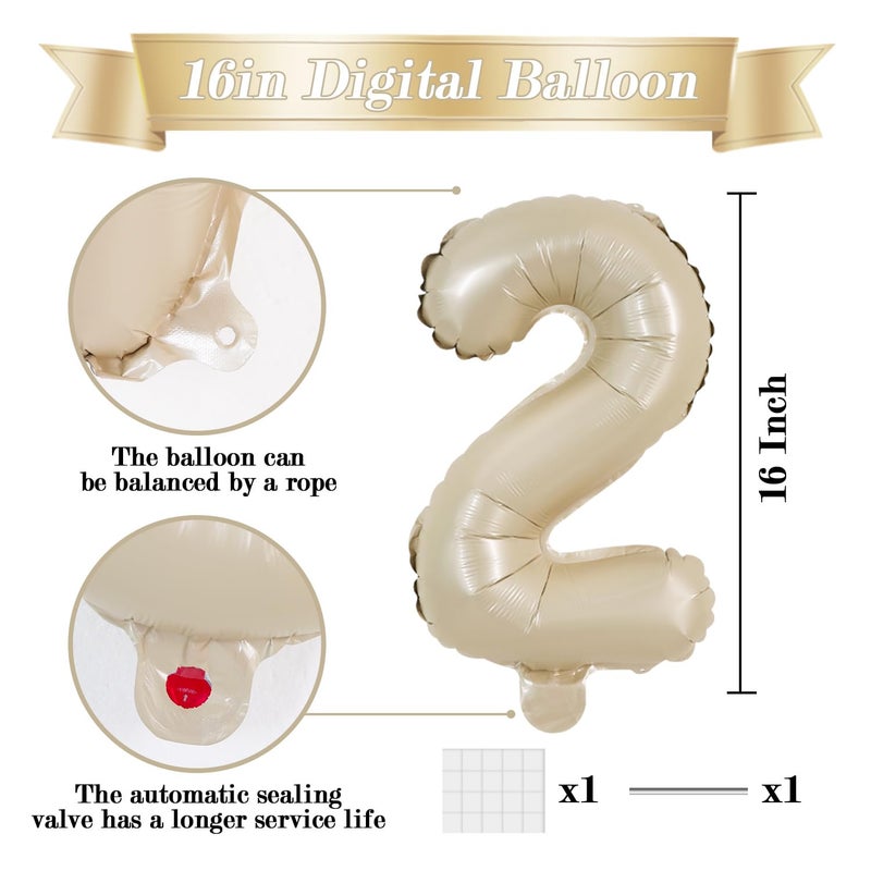 TONIFUL Balloons 16 Inch Caramel 0-9 Number Mylar Foil Balloons 10 Pcs Custom digitalal Balloons for 2026 New Year Eve Birthday Party Engagement Graduations Anniversary Baby Shower - Image 2