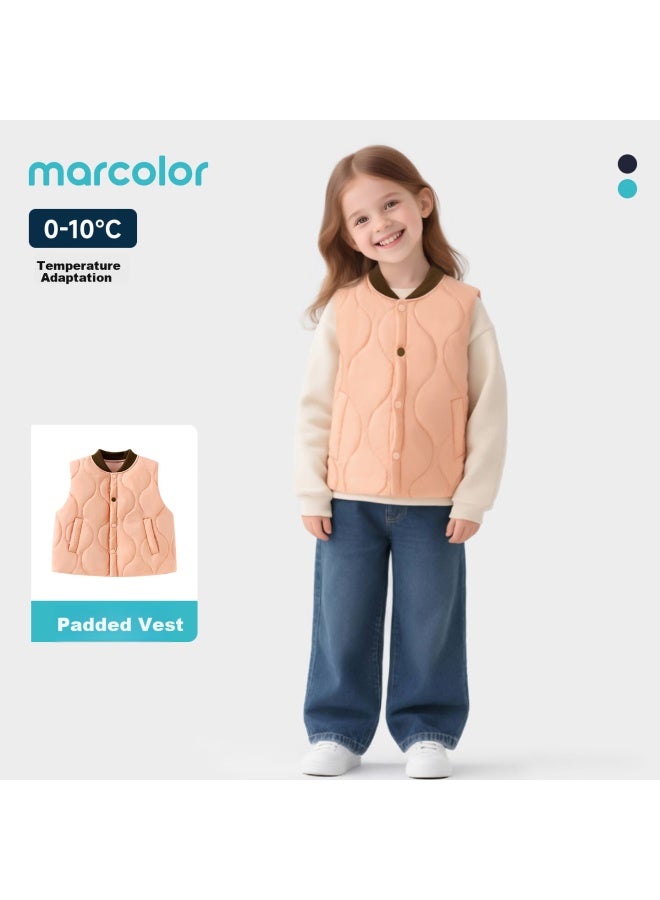 Marcolor Autumn Winter New Baby Toddler Quilted Vest Warm Windproof Versatile Pink Size 90