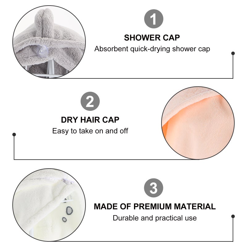 6 pcs Absorbent Hair Fast Drying Towel Hair Wrap Women Turban Shower Bath - Image 5