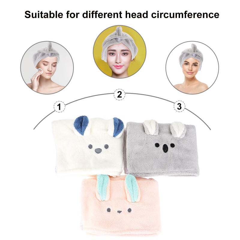 6 pcs Absorbent Hair Fast Drying Towel Hair Wrap Women Turban Shower Bath - Image 3