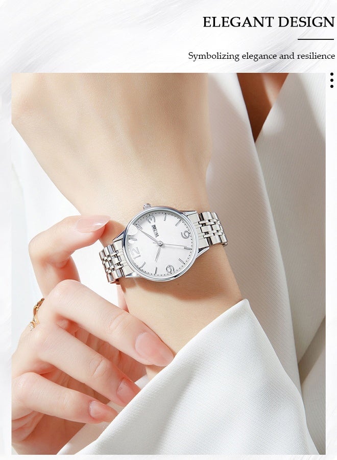 DUNISO Luxury Women's Bracelet Watch Stylish Small Dial Diamond Dial Women's Watch Simple Quartz Watch Waterproof Casual Fashion Round Wrist Watch for Women - Image 4