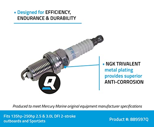 Quicksilver 889597Q NGK IZFR5G Laser Iridium Spark Plug, 1-Pack - Image 2