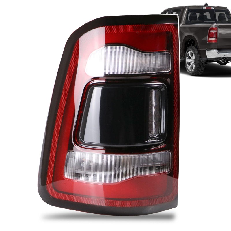 Lathsy LED Tail Light Black Cover with Blind Spot Compatible With 20192023 Dodge Ram 1500 Left Driver Side Replace 68262533AH - Image 3
