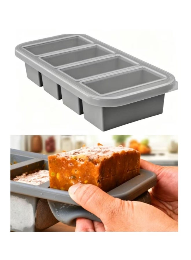 LATEEN 1 Cup Silicone Freezer Tray With Lid Easy Meal Prep Container and Kitchen Storage Solution Silicone Molds for Soup and Food Storage - Image 1