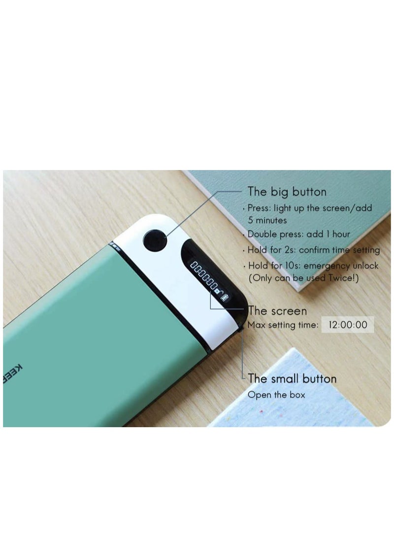 KASTWAVE - Cell Phone Lock Box with Timer, Portable Time Lock Box for iPhone and Android Phone, Help to Be Self-Discipline and Focus to Achieve Goals, Prevent Phone Addiction (Green) - Image 1