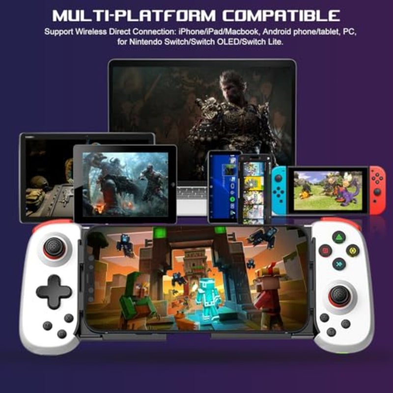 Wireless Controller for iPhone/iPad/iOS/Android/Tablet/PC/Switch, Phone Game Controller Joystick for Xbox Cloud Gaming/PS Remote Play/Steam Link - tooth Gamepad for iPhone 16/15/Samsung - Image 3