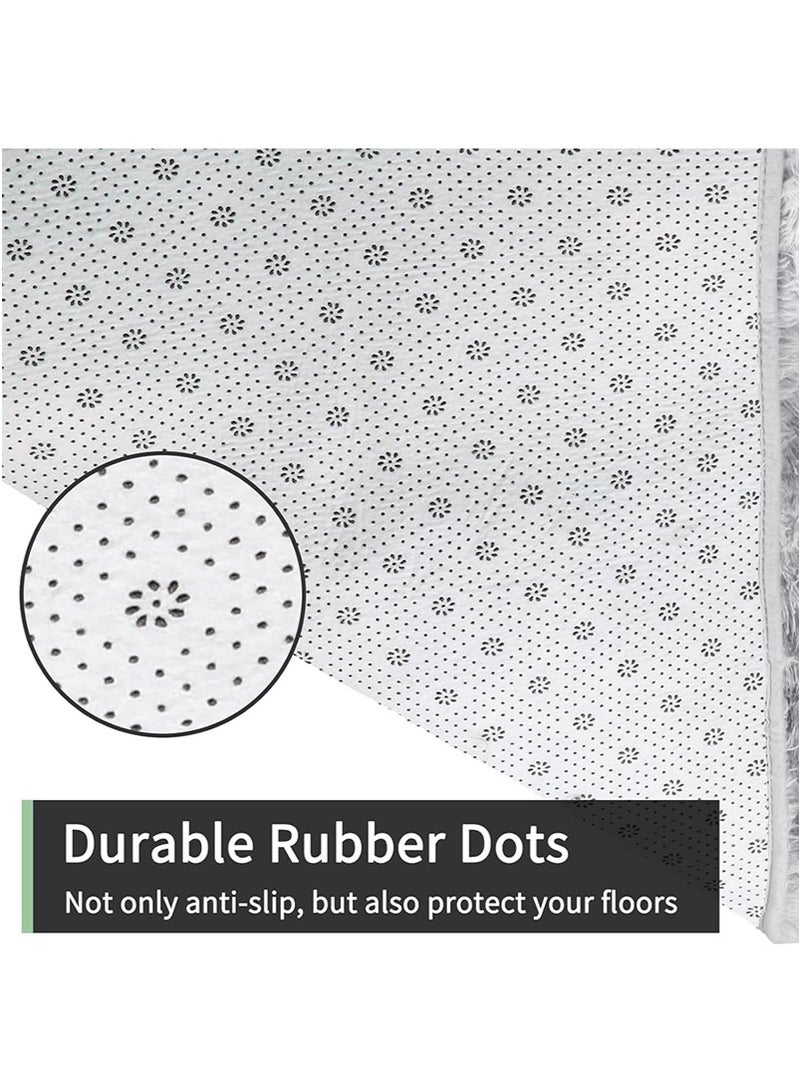 TAPIT 200x300cm Large Plush Area Rug for Bedroom Bedside Living Room, Washable Carpet Mat for Sofa Coffee Table, Bedside Non-Slip Plush Floor Mat, Bay Window Long Furry Carpet (Grey) - Image 5
