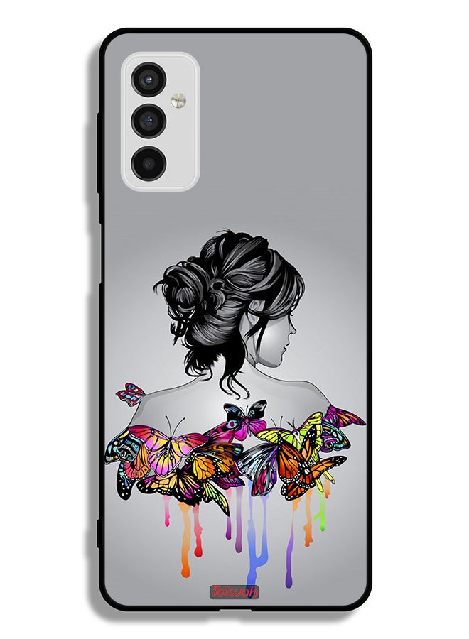 Tolwak Samsung Galaxy M52 5G Protective Case Cover Butterflies And Girl Abstract Art - Image 2