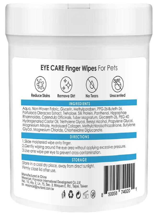 Mooncat Pet Eye Wipes for Dogs & Cats - Gentle Finger Cot Design for Easy Cleaning Tear Stains & Goop Cleaning - 40counts - Image 2