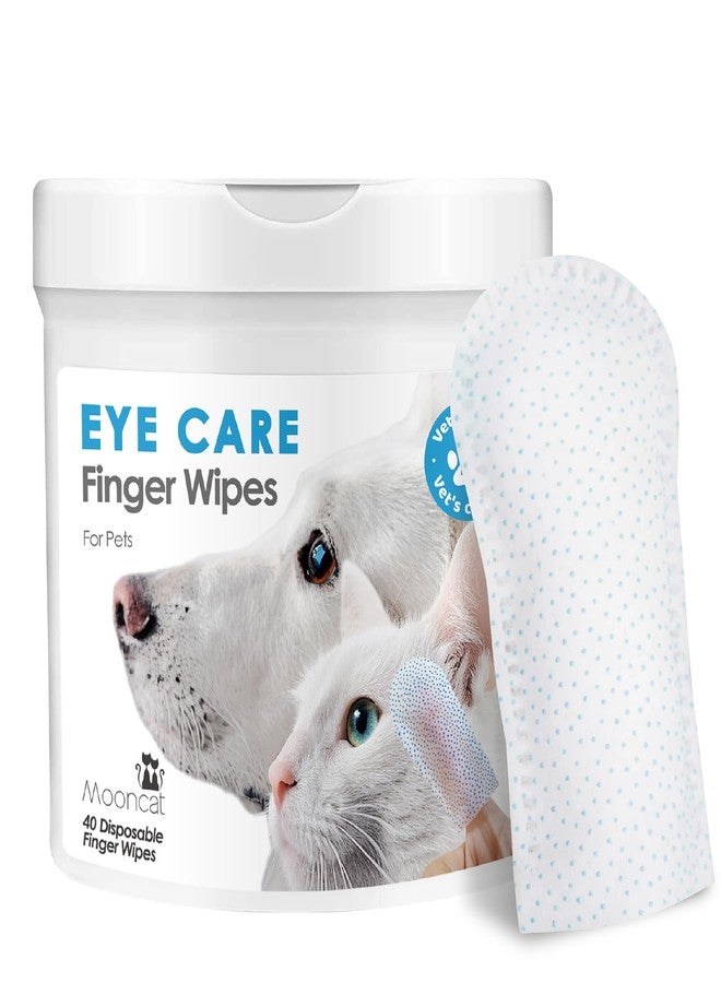 Mooncat Pet Eye Wipes for Dogs & Cats - Gentle Finger Cot Design for Easy Cleaning Tear Stains & Goop Cleaning - 40counts - Image 1