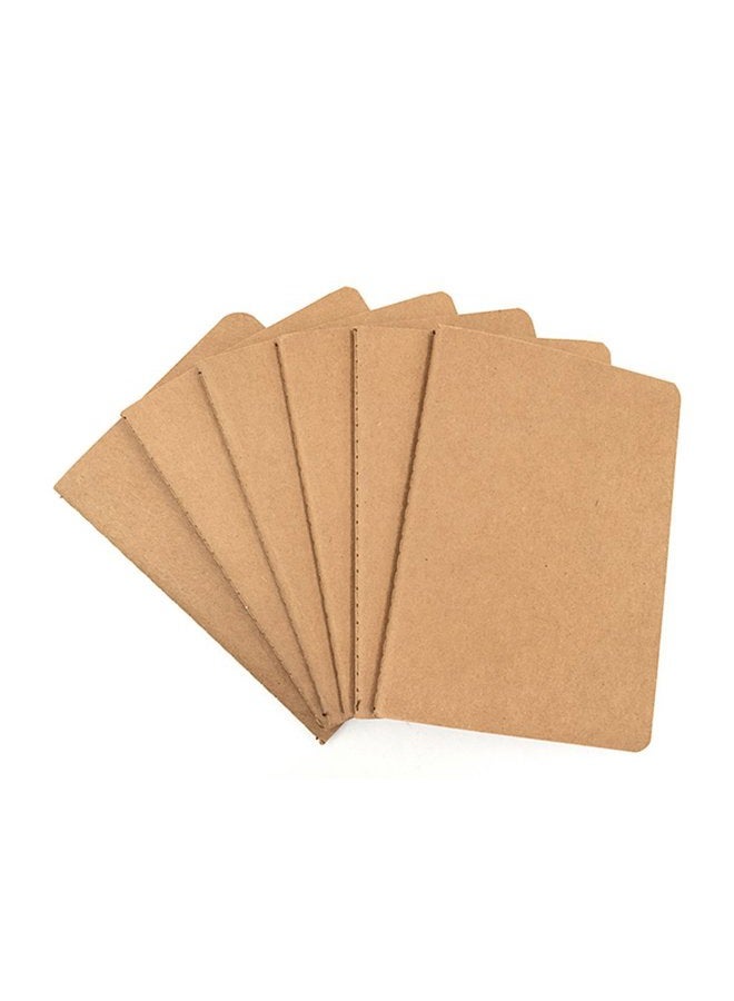 ALIMITOPIA 6pcs Travelers' Notebook Thread-bound Journal Diary Memo Pad,A6 Size & 30 sheets(Blank Pages) - Image 1