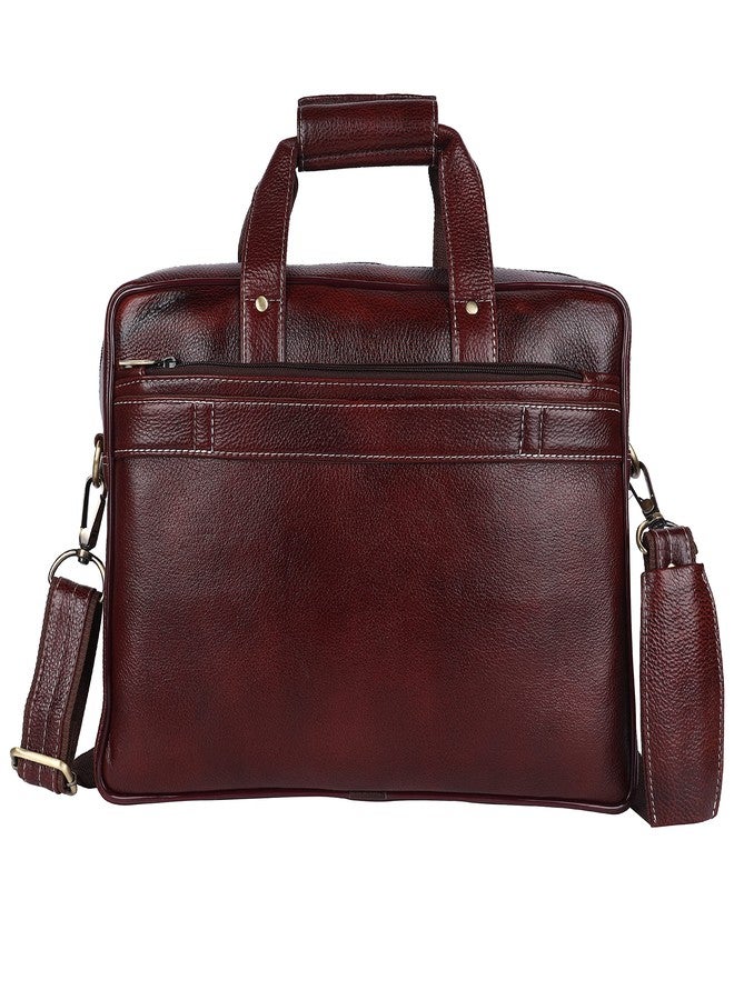TAURUS Classy Brown Genuine Leather Laptop Bag For Office Use (BROWN) - Image 2