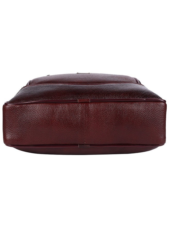 TAURUS Classy Brown Genuine Leather Laptop Bag For Office Use (BROWN) - Image 4