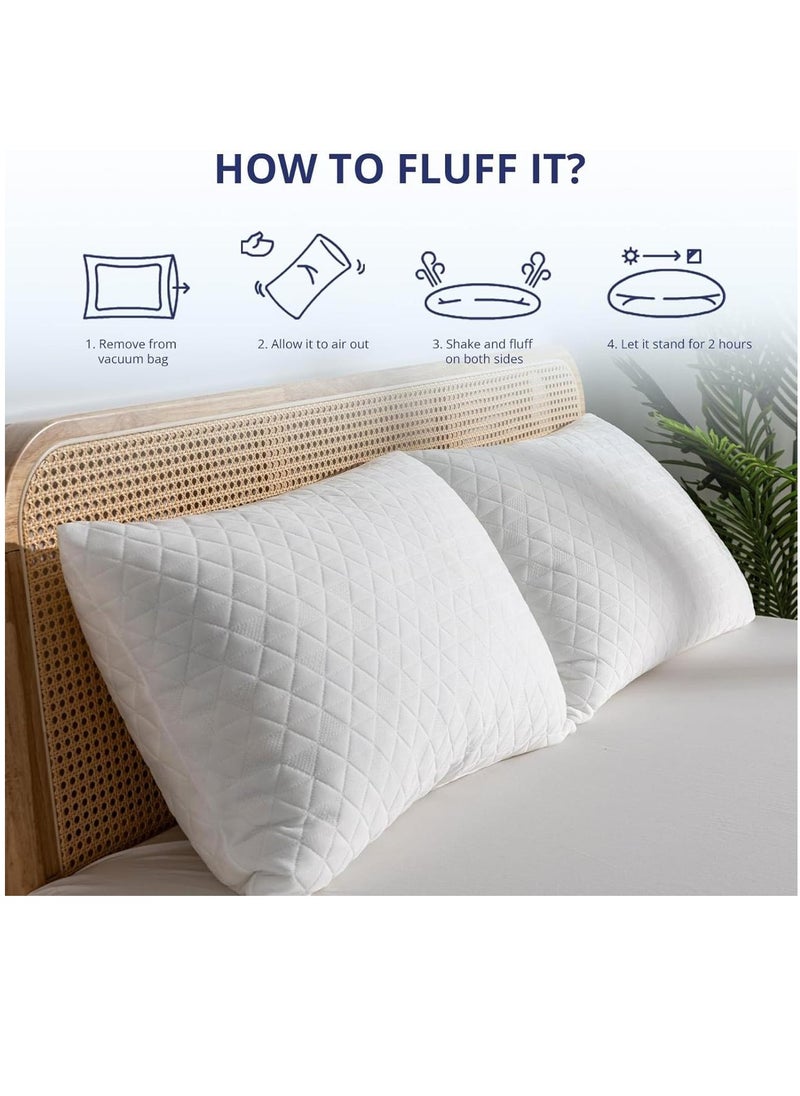 Zaprus - Adjustable Shredded Memory Foam Pillow – Bamboo Fabric, Customizable Thickness & Firmness, 1200g Foam, Hypoallergenic, Zipper Design – 68x48 cm - Image 1