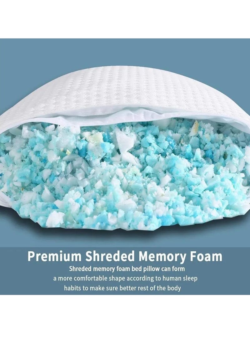 Zaprus - Adjustable Shredded Memory Foam Pillow – Bamboo Fabric, Customizable Thickness & Firmness, 1200g Foam, Hypoallergenic, Zipper Design – 68x48 cm - Image 1