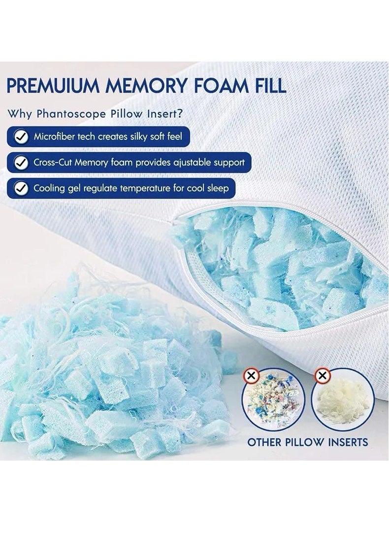 Zaprus - Adjustable Shredded Memory Foam Pillow – Bamboo Fabric, Customizable Thickness & Firmness, 1200g Foam, Hypoallergenic, Zipper Design – 68x48 cm - Image 1
