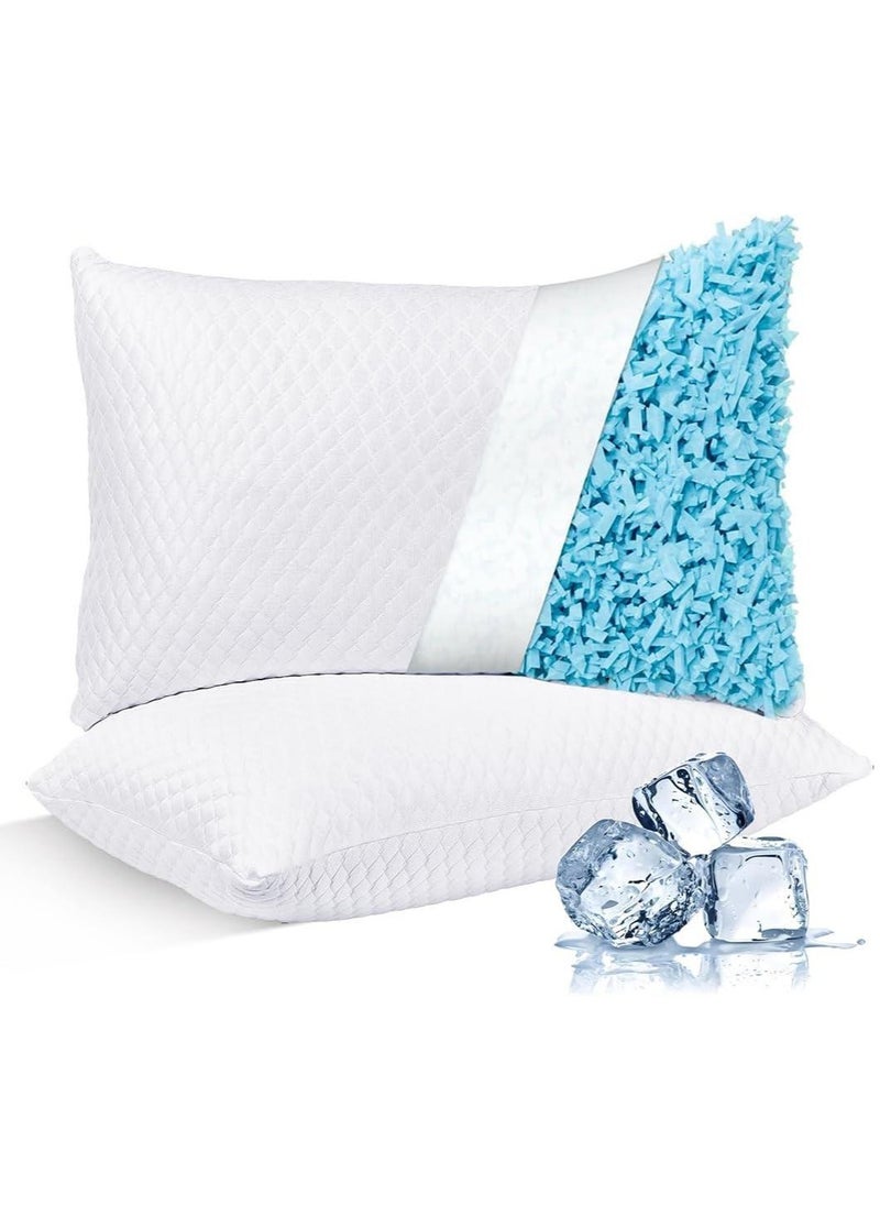 Zaprus - Adjustable Shredded Memory Foam Pillow – Bamboo Fabric, Customizable Thickness & Firmness, 1200g Foam, Hypoallergenic, Zipper Design – 68x48 cm - Image 1