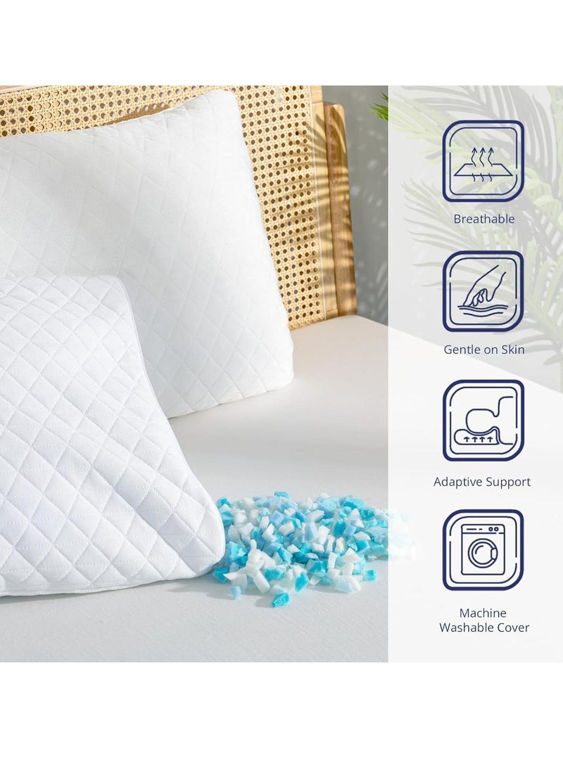 Zaprus - Adjustable Shredded Memory Foam Pillow – Bamboo Fabric, Customizable Thickness & Firmness, 1200g Foam, Hypoallergenic, Zipper Design – 68x48 cm - Image 1