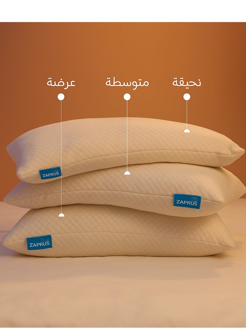 Zaprus Zaprus Shredded Memory Foam Sleeping Pillow – Washable Pillowcase, Bamboo Fabric, Customizable Thickness & Firmness, 1200g Foam, Hypoallergenic, – 68x48 cm  - Image 3
