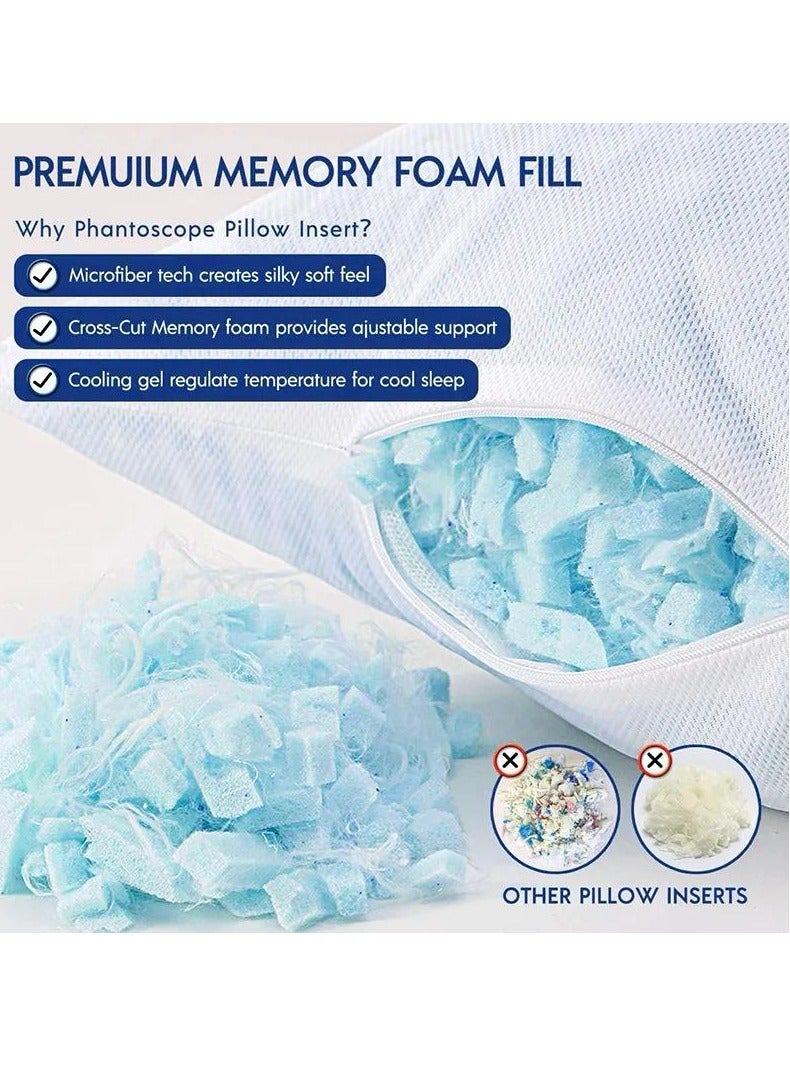 Zaprus Zaprus Shredded Memory Foam Sleeping Pillow – Washable Pillowcase, Bamboo Fabric, Customizable Thickness & Firmness, 1200g Foam, Hypoallergenic, – 68x48 cm  - Image 5