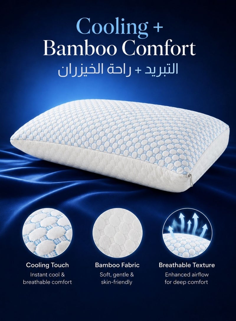 Zaprus Shredded Memory Foam Sleeping Pillow – Washable Pillowcase, Bamboo Fabric, Customizable Thickness & Firmness, 800g Foam, Hypoallergenic, – 60x40 cm - Image 4