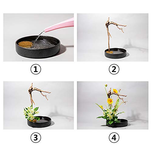 Eggone 3/Set Flower Frog Japanese Ikebana Flower Arrangement Kenzan Kit, 2.4”Round Floral Frog Moribana+1.6”Square Ikebana Kenzan+2.1”x1.4”Rectangle Pin Frog - Image 5