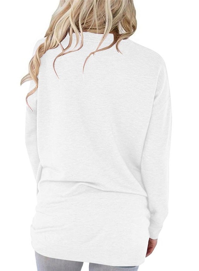 onlypuff Tunic Tops for Women Graphic Fashion Fall Tops Long Sleeve, K--white, XL - Image 4