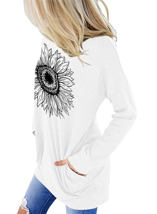 onlypuff Tunic Tops for Women Graphic Fashion Fall Tops Long Sleeve, K--white, XL - Image 3