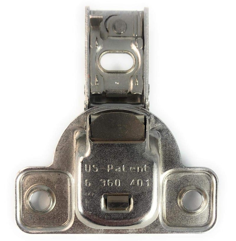 Salice E-Centra Nickel-Plated Metal 106-Degree 9/16-Inch Overlay Screw-On Face Frame Hinge With 2 Cams (1 Hinge) - Image 3